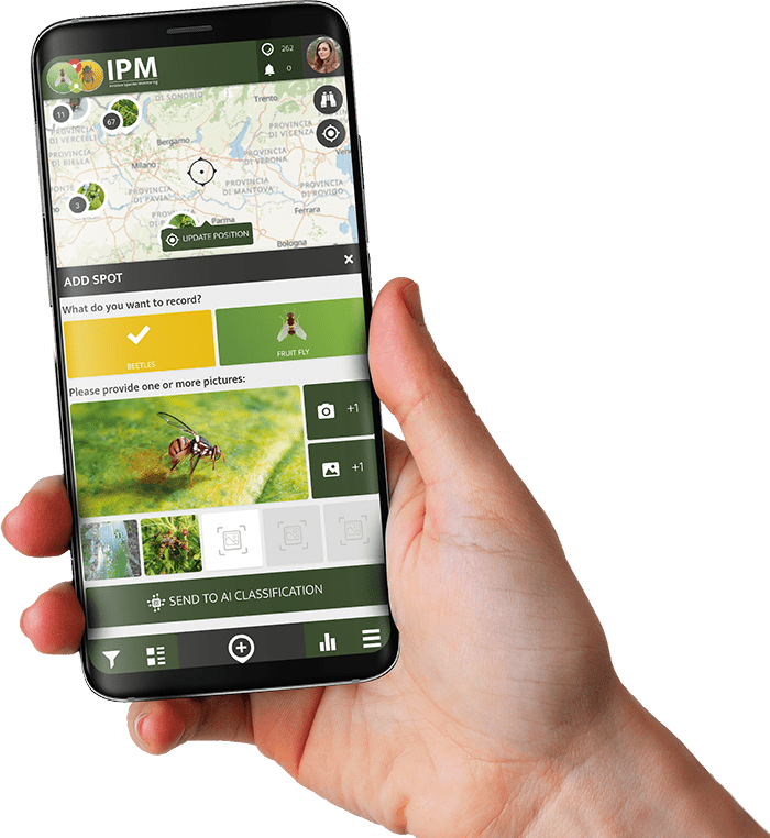 Hand with Smartphone and the IPM app